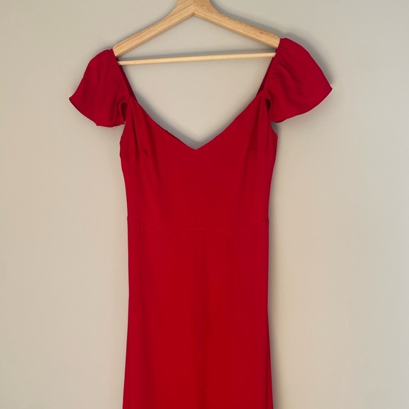 NEW Reformation Baxley Midi Dress in Cherry Red | size 4 - Picture 8 of 15